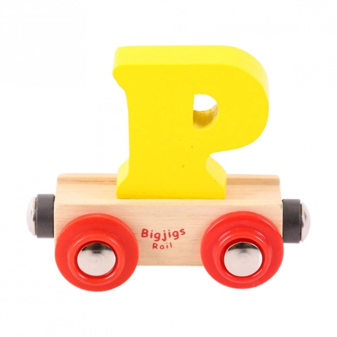 Bigjigs Rail Vagónek dřevěné vláčkodráhy - Písmeno P