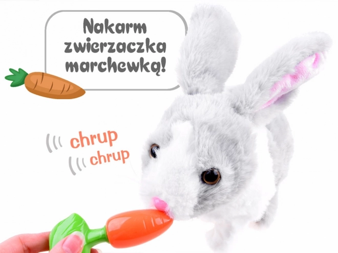 Interaktivní králíček s mrkvičkou – Šedá