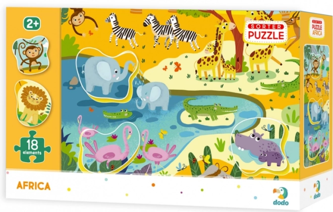 DODO Puzzle s vkládačkou Safari 18 dílků