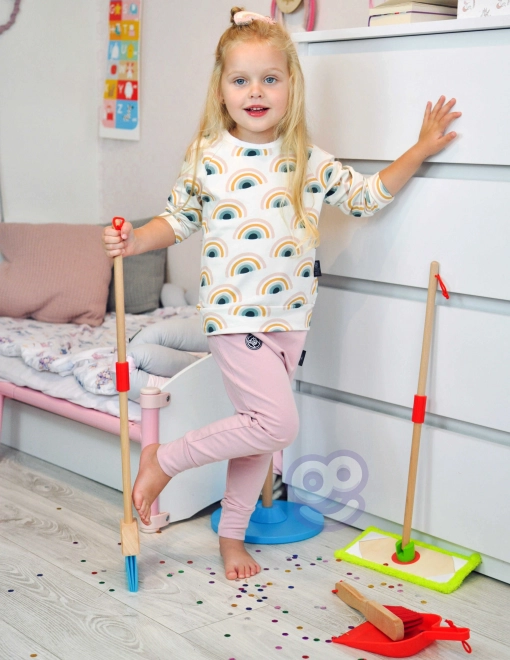 Dřevěná sada na úklid pro děti Tooky Toy