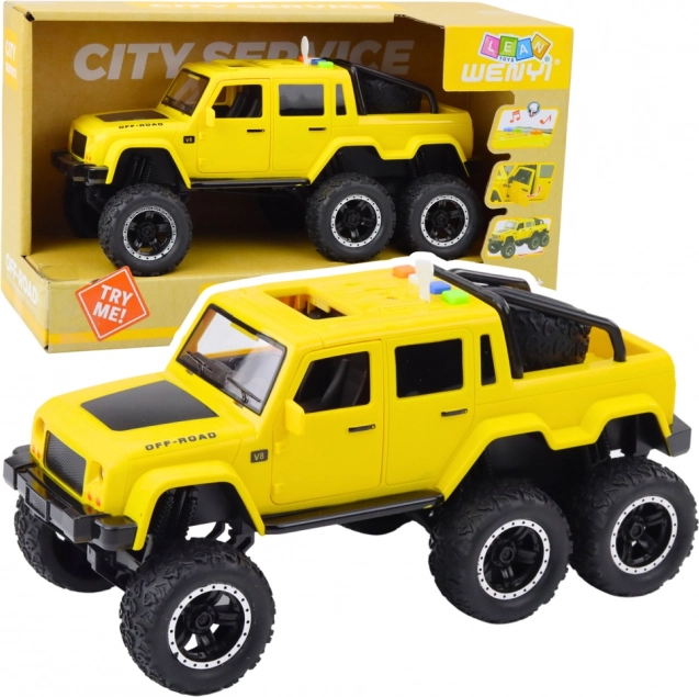 Terenní auto Pickup se světelnými a zvukovými efekty s třením 6x6