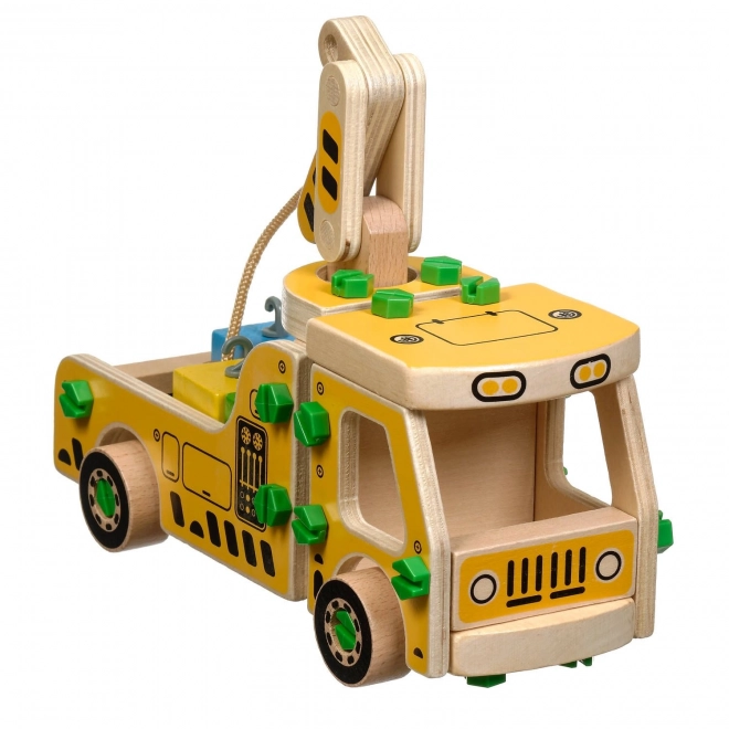 Dřevěný autojeřáb - konstrukční set Lucy & Leo