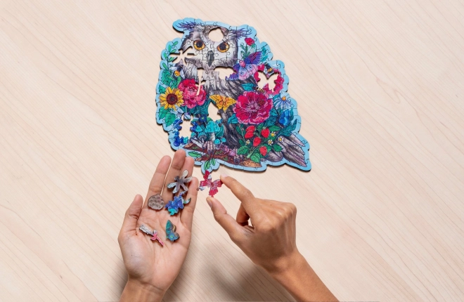 Dřevěné puzzle Tajemná sova 150 dílků