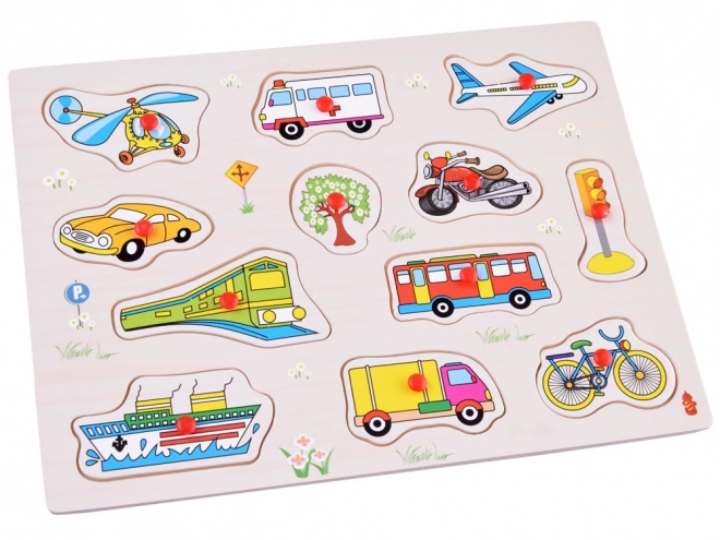 Dřevěné puzzle vozidla