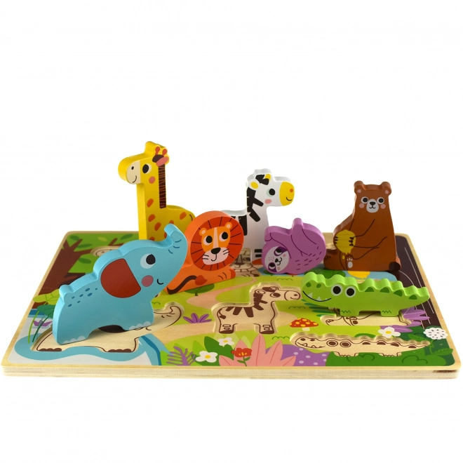 Dřevěné puzzle ZOO Safari pro děti