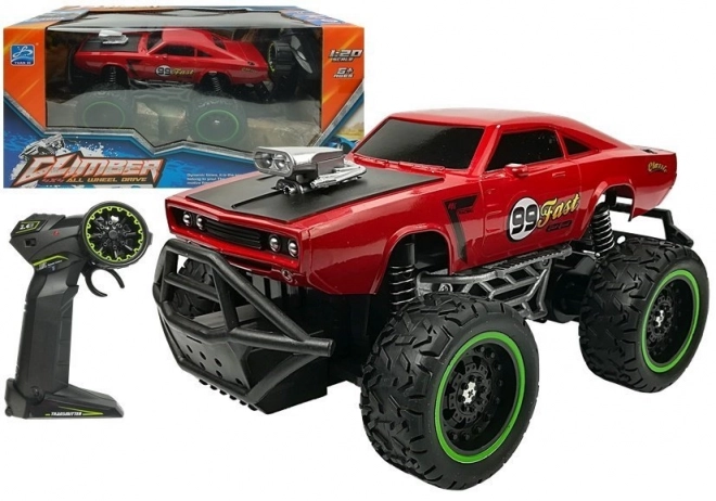 Červené dálkově ovládané terénní auto R/C