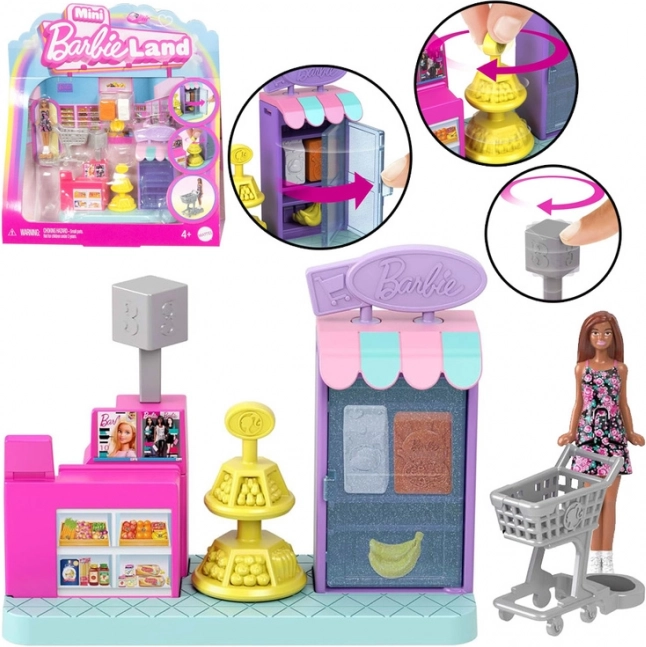 Mini supermarket barbie land s panenkou pokladní