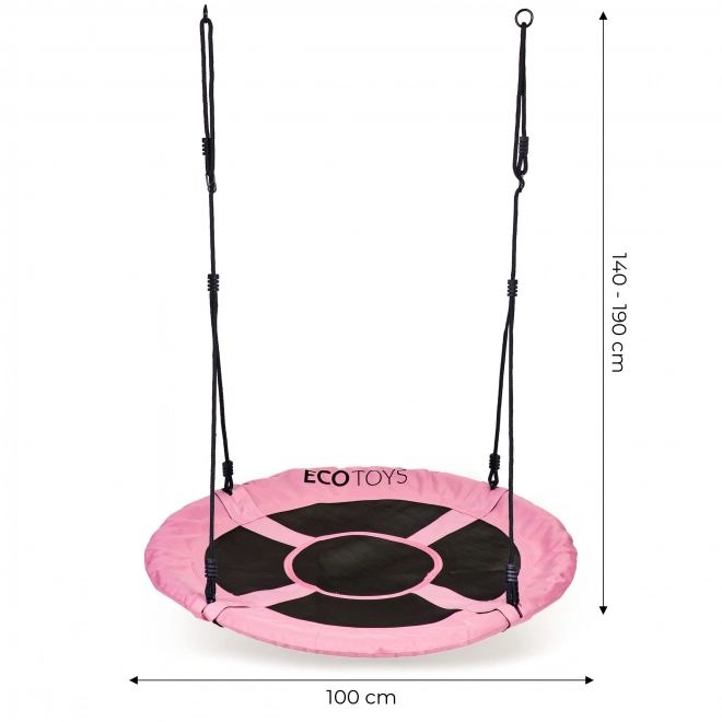 Huśtawka ogrodowa bocianie gniazdo 100cm Pink Ecotoys