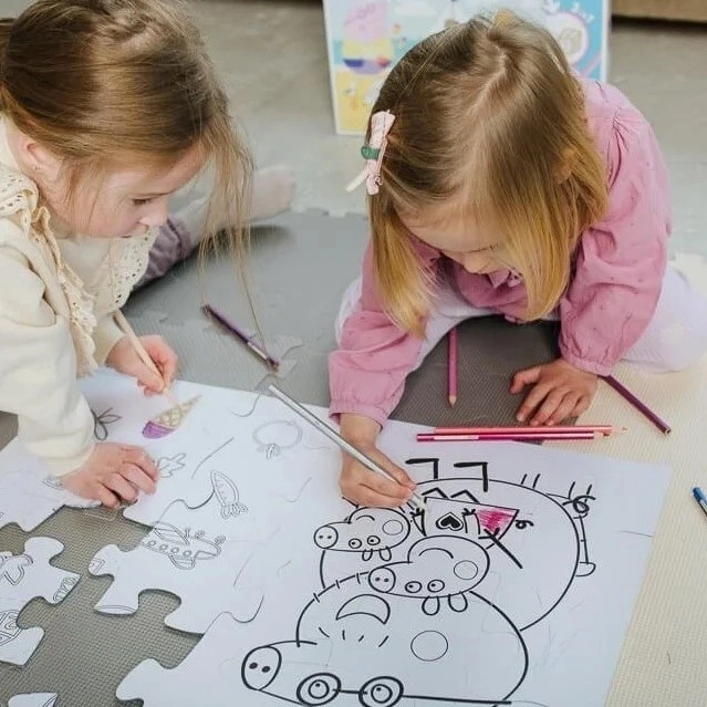 Puzzle 3v1 GIANT oboustranné 15 dílků Prasátko Peppa/Peppa Pig 60x40cm v krabici 40x27x6cm 24m+