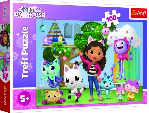 Puzzle 100 dílků Kočičí dům Gabi