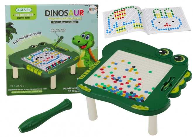 Vzdělávací magnetická tabulka Dinosaur Puzzle Pad Green