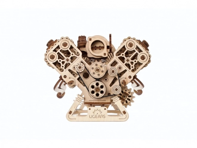 Ugears 3D dřevěné puzzle motor V8