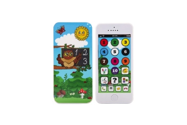 Naučný mobilní telefon pro děti s motivem Moudré Sovy