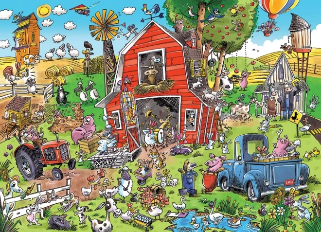 Rodinné puzzle Šílená farma 350 dílků COBBLE HILL