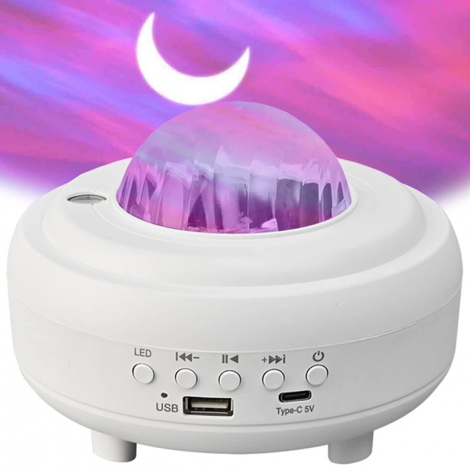 Noční světelný projektor aurora s bluetooth reproduktorem