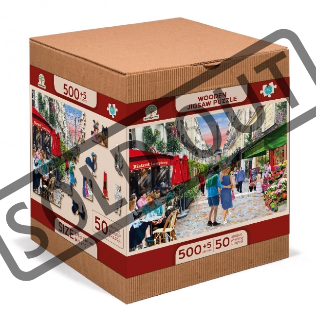 Dřevěné puzzle Pařížské bistro 2v1