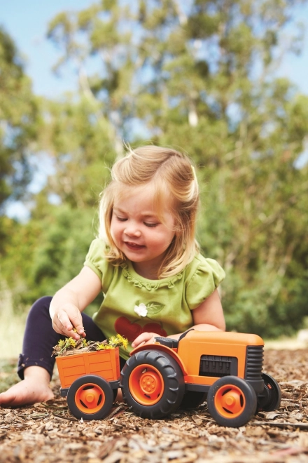 Traktor s vlečkou oranžový od Green Toys