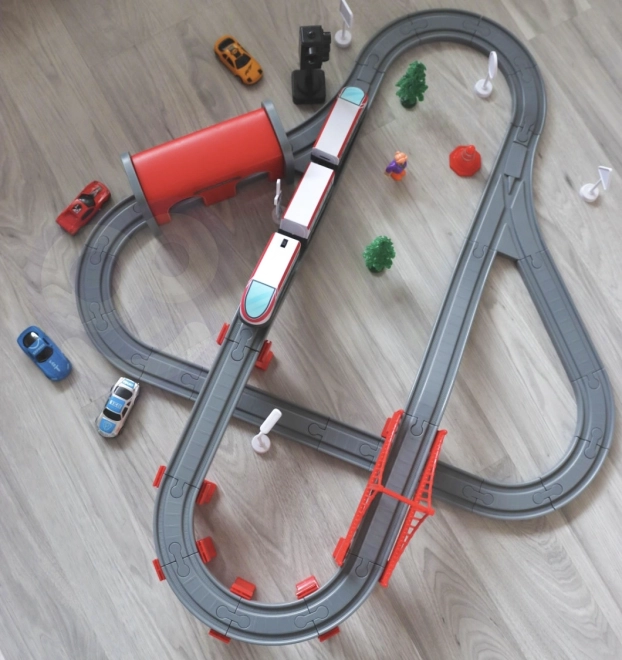 Elektrická vláčkodráha s mostem a tunelem