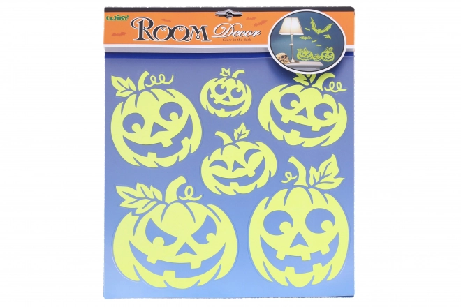 Nálepky na zeď svítící ve tmě s motivem dýně Halloween