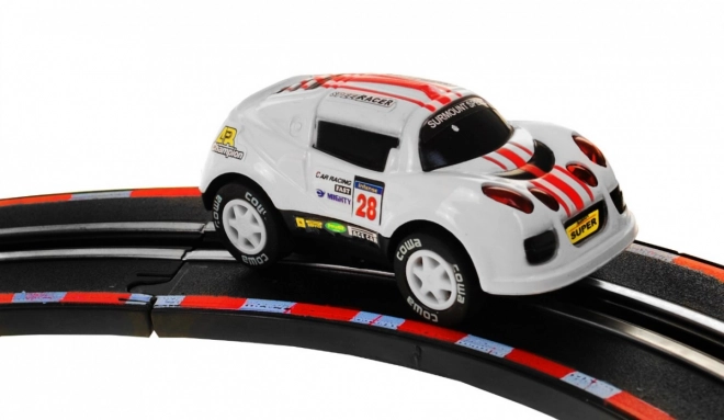 Obrovská závodní dráha 2v1 s elektrickým vlakem 20 km/h