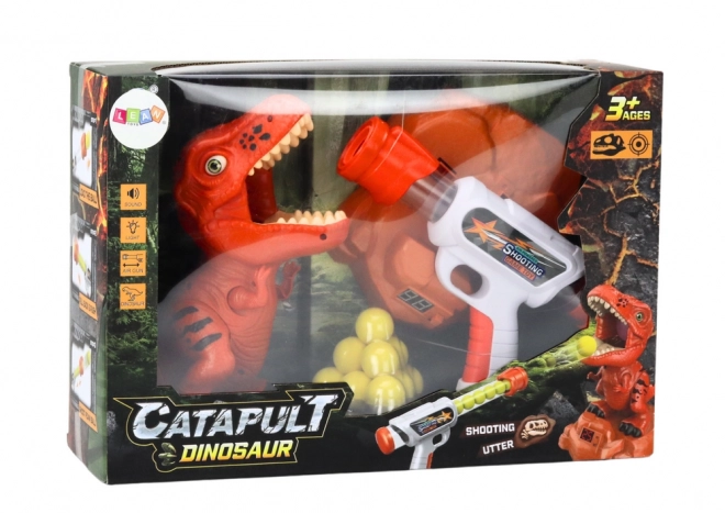 Zábavná hra na střílení dinosaurů s pěnovými míčky