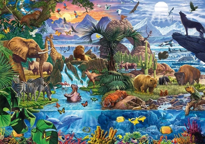 Panorama světa zvířat puzzle