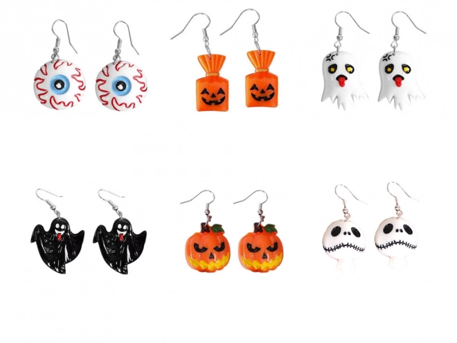 Halloweenské náušnice duch dýně