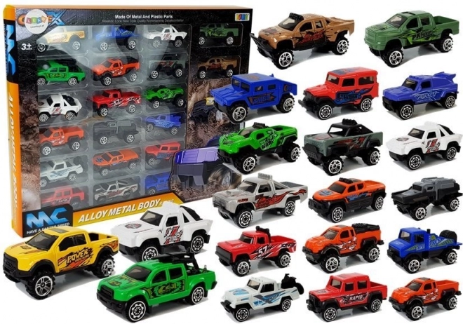 Sada terénních autíček Jeep Resoraks Různé barvy 20 kusů