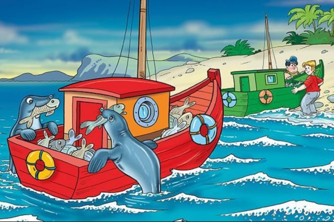 Dřevěné puzzle šťastní tuleni