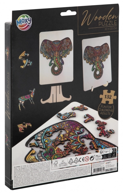 Obrysové dřevěné puzzle slon