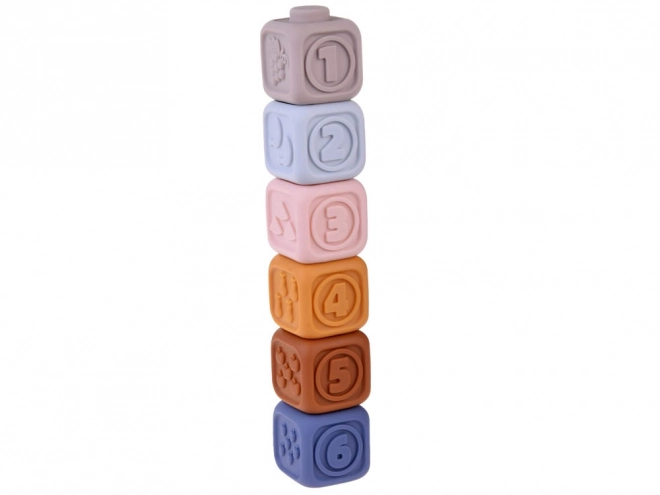 Měkké gumové senzorické bloky pyramidové puzzle s medvídkem ZA4819