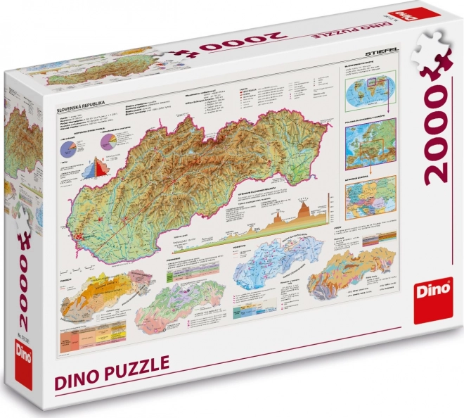 Puzzle Mapa Slovenska 2000 dílků