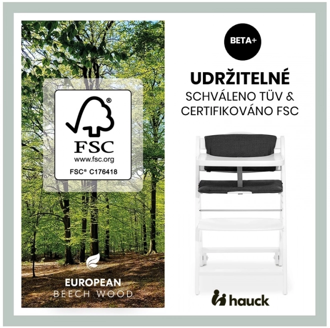 Hauck Beta+ dřevěná rostoucí jídelní židle Bílá
