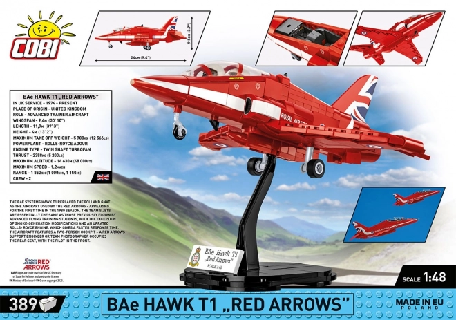 Stavebnice BAe Hawk T1 Červené šípy 389 dílků