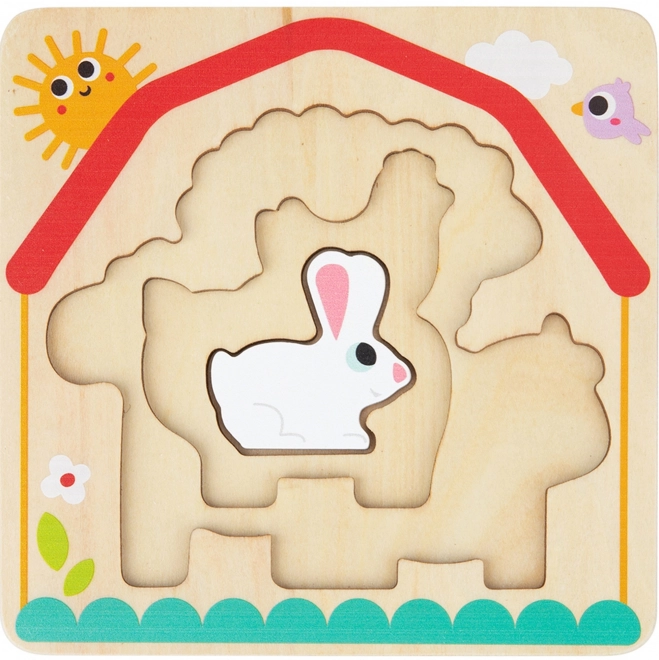 Dřevěné puzzle Montessori Farmářská zvířátka od Tooky Toy