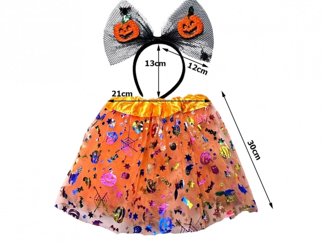 Halloweenský kostým s čelenkou a tutu sukní