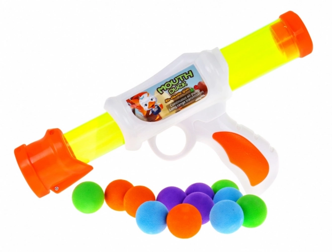 Kachna s kuličkovou pistolí pro děti 8+ Interaktivní arkádová hra + 12 pěnových míčků