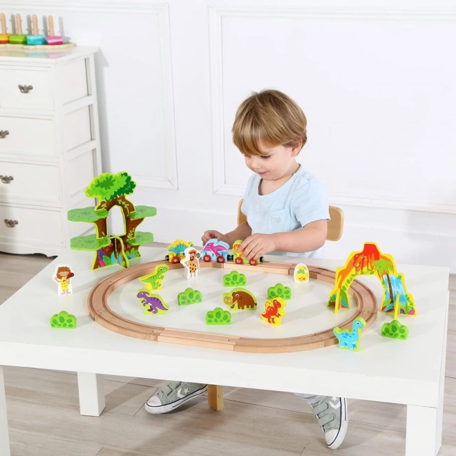 Dřevěná magnetická mašinka dinosauři