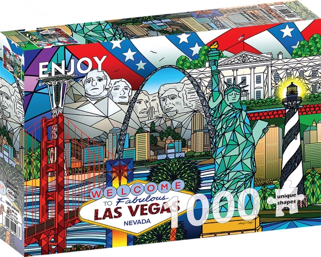 ENJOY puzzle koláž amerických památek – 1000 dílků