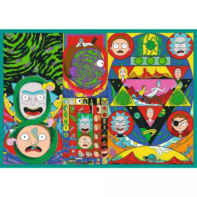 Puzzle 4x250 Zakręcený svět Ricka a Mortyho od Trefl
