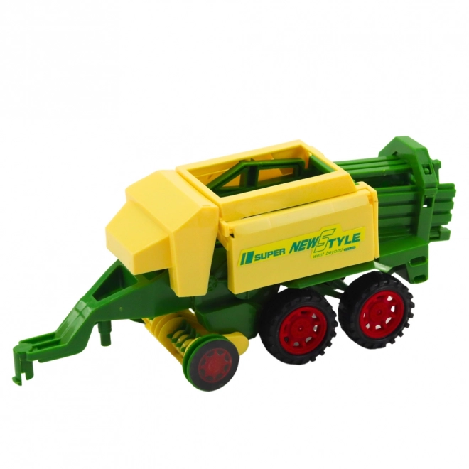 Sada traktor s přívěsem a lisem