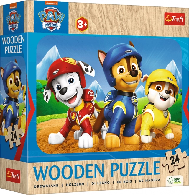 Puzzle 24 dřevěných dílků Tlapková patrola
