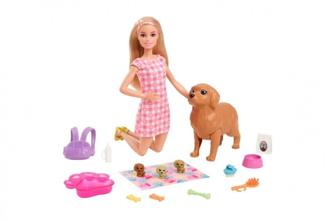 Mattel panenka Barbie a novorozená štěňátka