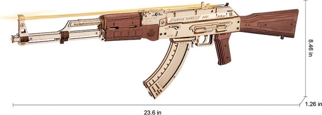 RoboTime 3D Dřevěné mechanické puzzle Útočná puška AK-47