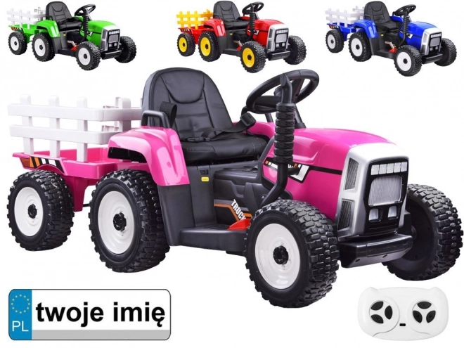 Akumulátorový traktor s vlečkou a dálkovým ovládáním – Zelená