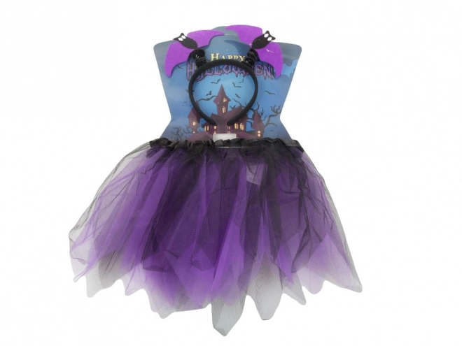 Halloweenský kostým netopýří sukně a čelenka