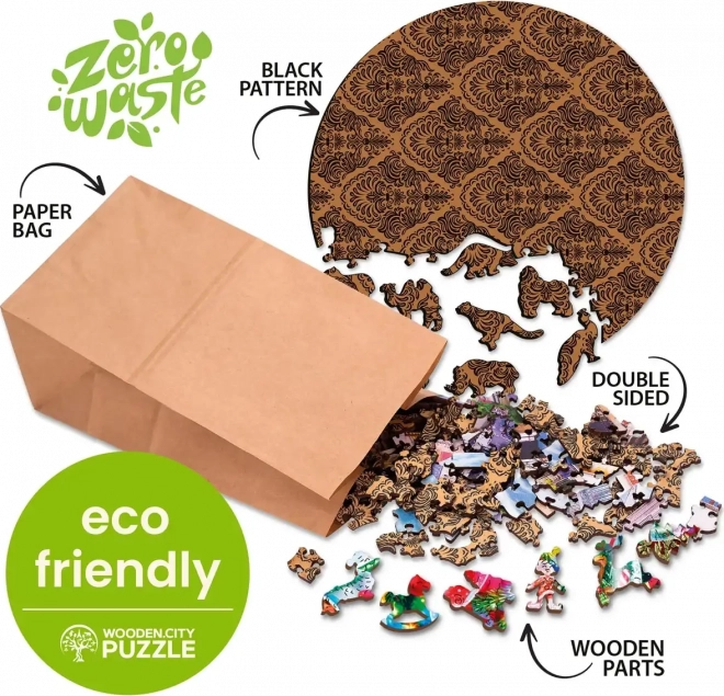 Dřevěné puzzle Vyjící vlk 250 dílků
