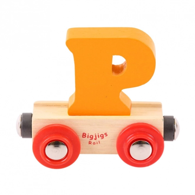 Bigjigs Rail Vagónek dřevěné vláčkodráhy - Písmeno P