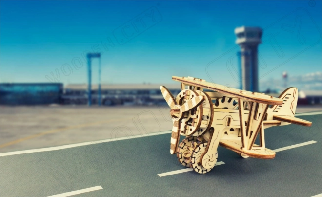 Dřevěné 3D puzzle dvouplošník
