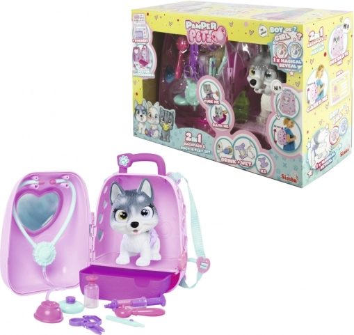 Interaktivní štěňátko PAMPER PETZ husky s vanou a doplňky